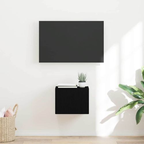 TV стенен шкаф Черно 39 x 31 x 29,5 см Инженерно дърво