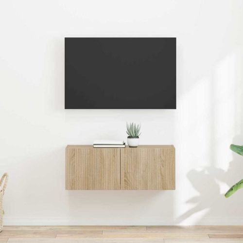 TV стенен шкаф 2 pcs Сонома 39 x 31 x 29,5 см Инженерно дърво