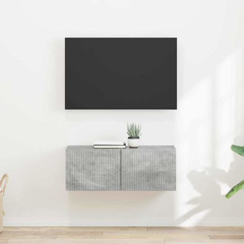 TV стенен шкаф 2 pcs Бетон 39 x 31 x 29,5 см Инженерно дърво