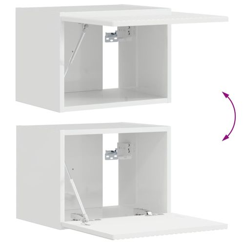 TV стенен шкаф Гланц бяло 39 x 31 x 29,5 см Инженерно дърво