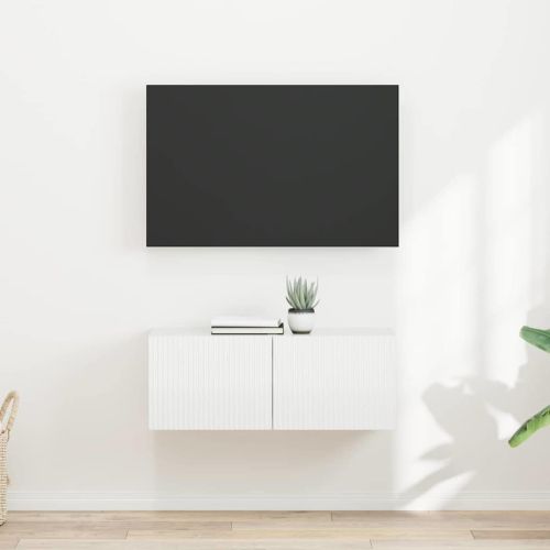 TV стенен шкаф 2 pcs Гланц бяло 39 x 31 x 29,5 см