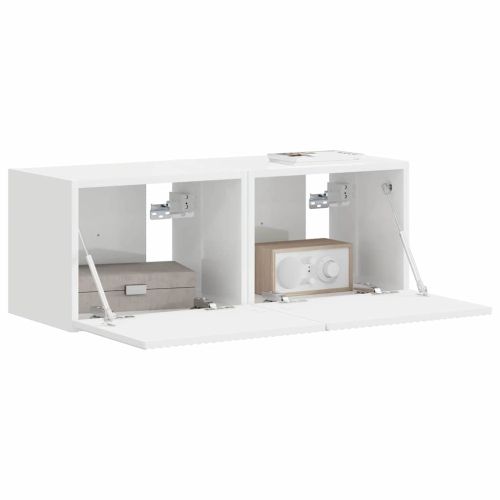 TV стенен шкаф 2 pcs Гланц бяло 39 x 31 x 29,5 см