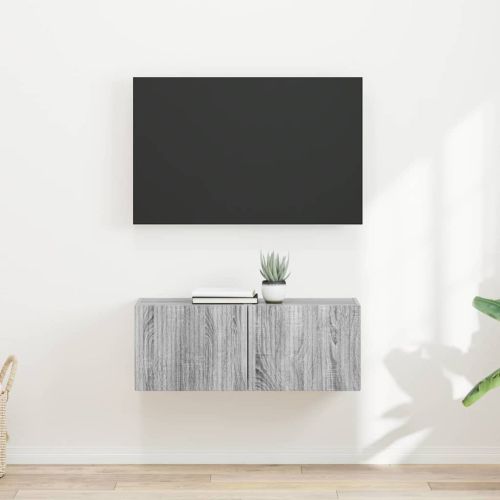 TV стенен шкаф 2 pcs Сив Сонома 39 x 31 x 29,5 см