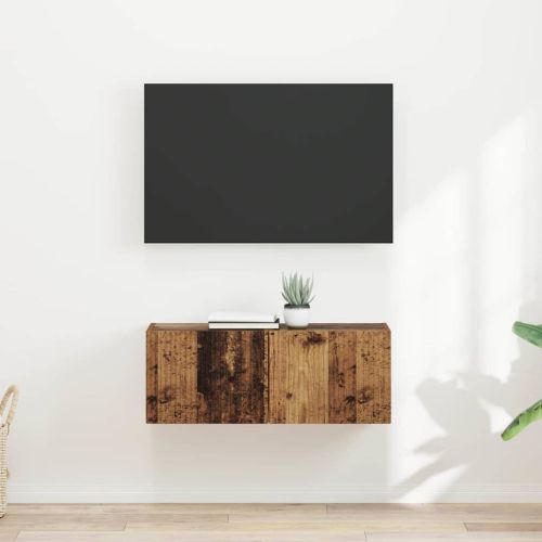 TV стенен шкаф 2 pcs Старо дърво 39 x 31 x 29,5 см