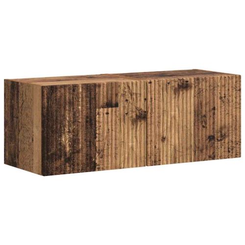 TV стенен шкаф 2 pcs Старо дърво 39 x 31 x 29,5 см