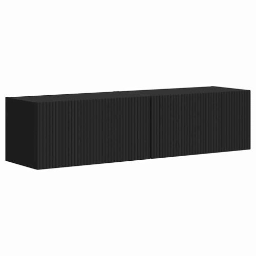 TV стенен шкаф 2 pcs Черно 60 x 31 x 29,5 см Инженерно дърво