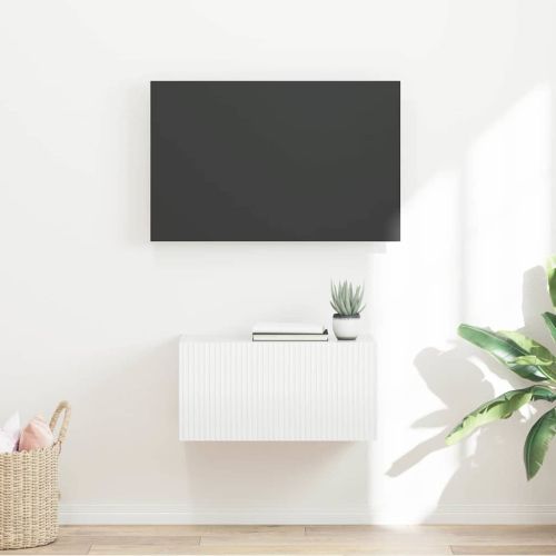 TV стенен шкаф Гланц бяло 60 x 31 x 29,5 см Инженерно дърво