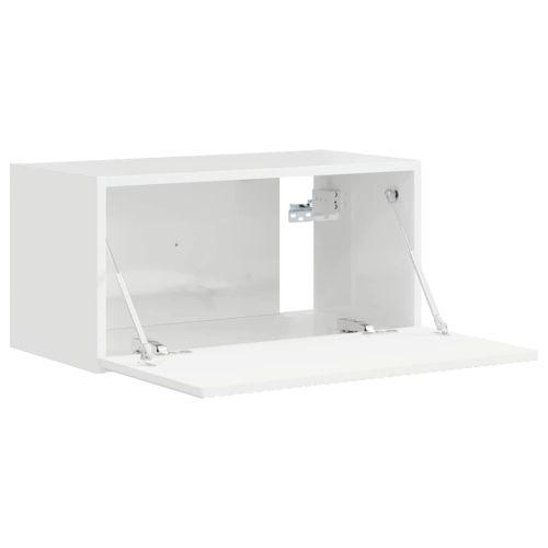 TV стенен шкаф Гланц бяло 60 x 31 x 29,5 см Инженерно дърво
