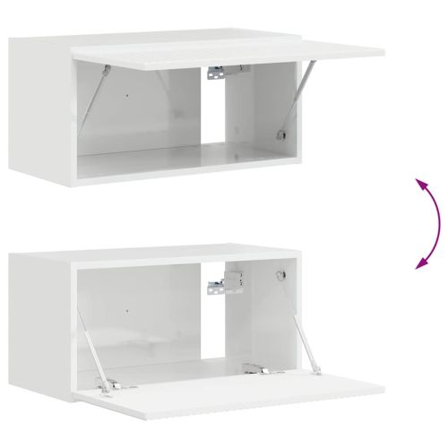 TV стенен шкаф Гланц бяло 60 x 31 x 29,5 см Инженерно дърво