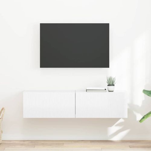 TV стенен шкаф 2 pcs Гланц бяло 60 x 31 x 29,5 см