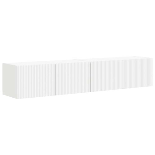 TV стенен шкаф 2 pcs Бяло 78,5 x 31 x 29,5 см Инженерно дърво