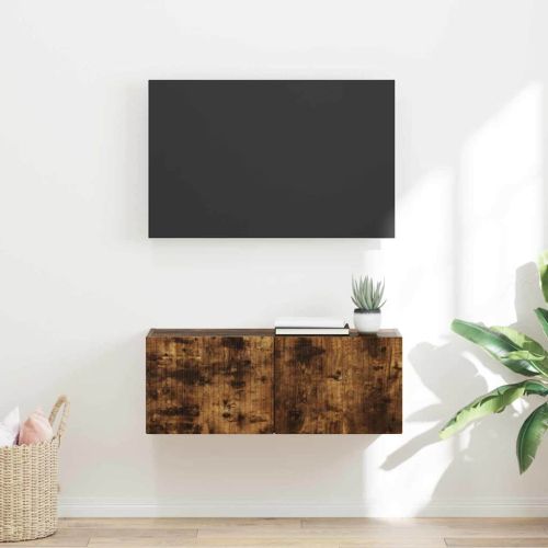 TV стенен шкаф Димян дъб 78,5 x 31 x 29,5 см Инженерно дърво
