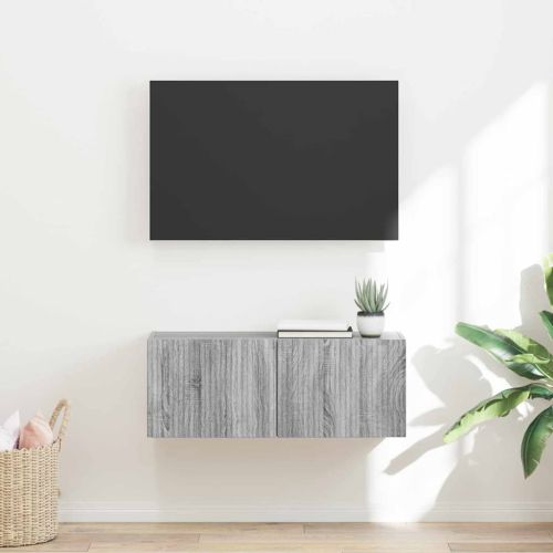 TV стенен шкаф Сив Сонома 78,5 x 31 x 29,5 см Инженерно дърво