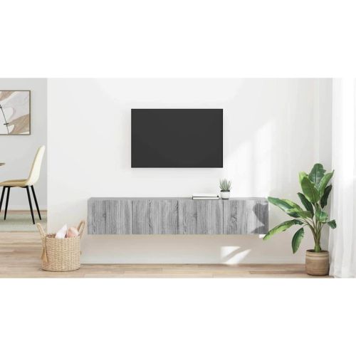 TV стенен шкаф 2 pcs Сив Сонома 78,5 x 31 x 29,5 см