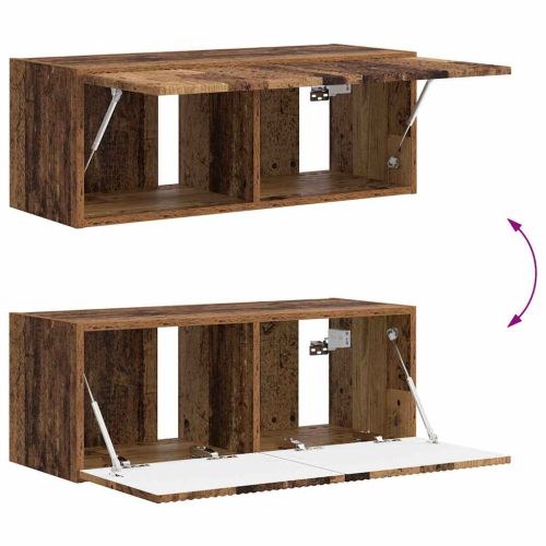 TV стенен шкаф 2 pcs Старо дърво 78,5 x 31 x 29,5 см