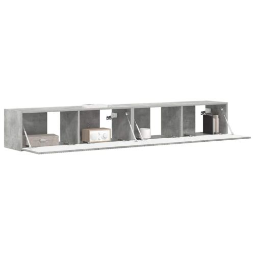 TV стенен шкаф 2 pcs Бетон 98 x 31 x 29,5 см Инженерно дърво