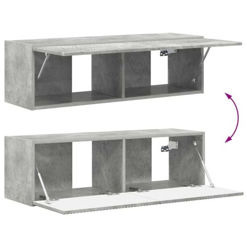 TV стенен шкаф 2 pcs Бетон 98 x 31 x 29,5 см Инженерно дърво