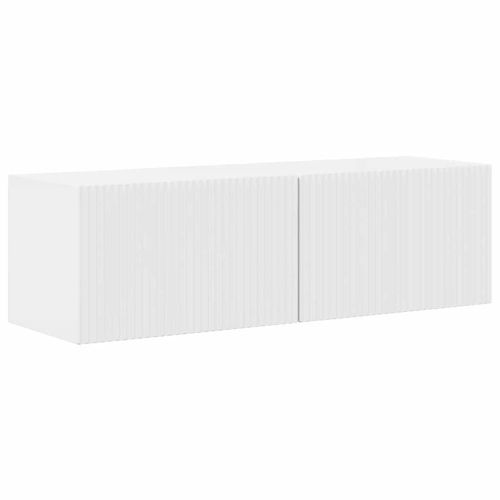TV стенен шкаф 2 pcs Гланц бяло 98 x 31 x 29,5 см