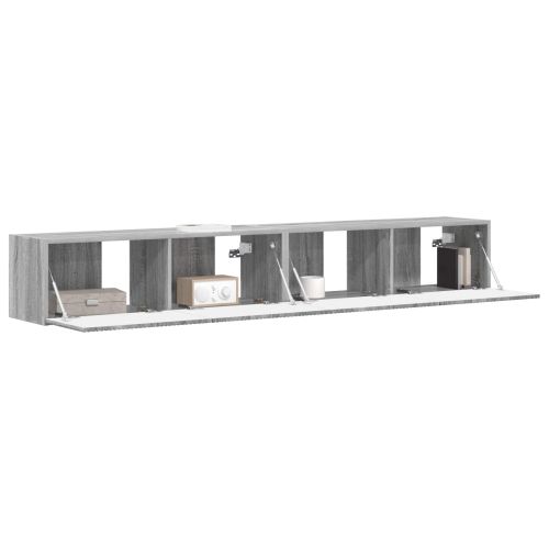 TV стенен шкаф 2 pcs Сив Сонома 98 x 31 x 29,5 см