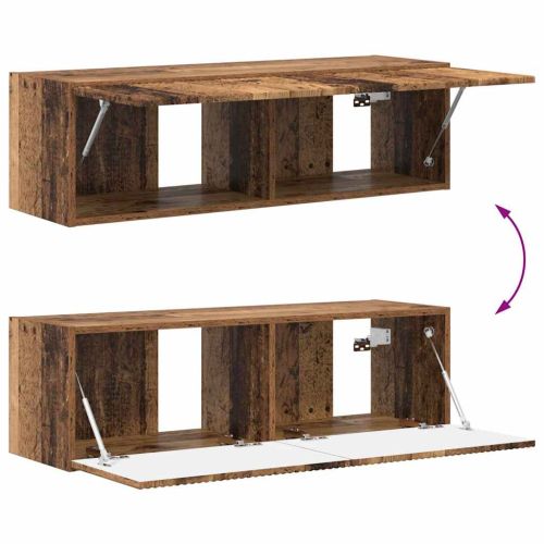 TV стенен шкаф 2 pcs Старо дърво 98 x 31 x 29,5 см