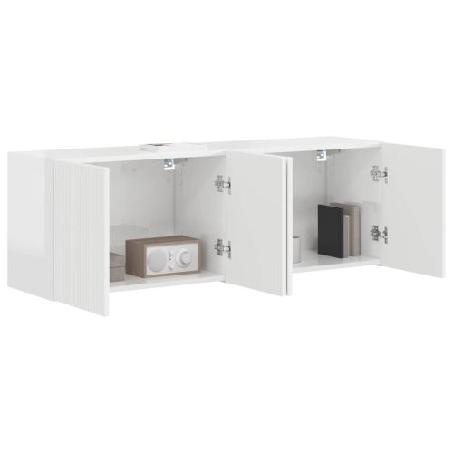 TV стенен шкаф 2 pcs Лъскаво бяло 59,5 x 31 x 40 см