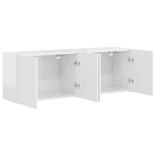 TV стенен шкаф 2 pcs Лъскаво бяло 59,5 x 31 x 40 см
