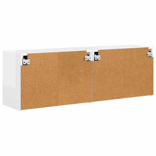 TV стенен шкаф 2 pcs Лъскаво бяло 59,5 x 31 x 40 см