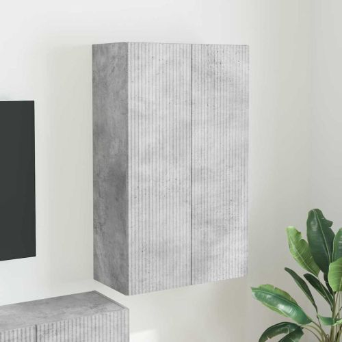 TV стенен шкаф Циментено сиво 59,5 x 31 x 100 см