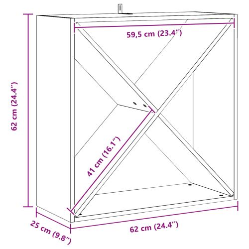 Винен рафт 2 pcs Бяло 62 x 25 x 62 cm Солидно борово дърво