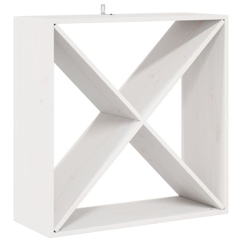 Винен рафт 4 pcs Бяло 62 x 25 x 62 cm Солидно борово дърво