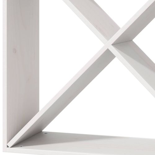Винен рафт 4 pcs Бяло 62 x 25 x 62 cm Солидно борово дърво