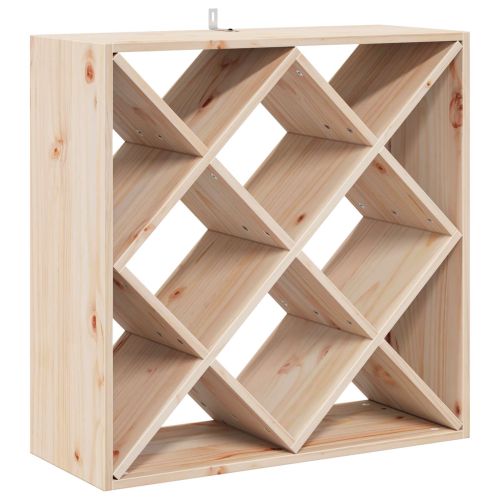 Винен рафт 2 pcs Естествен 62 x 25 x 62 cm Солидно борово дърво
