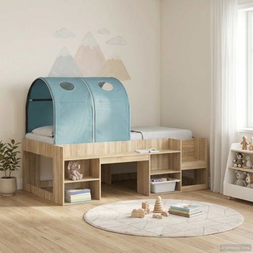 Леглов тунел 2 pcs Светло синьо 211 x 52,5 x 2 см Полиестер