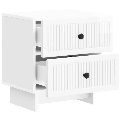 Нощен шкаф с чекмедже 2 pcs Бял гланц 43 x 34,5 x 47,5 см