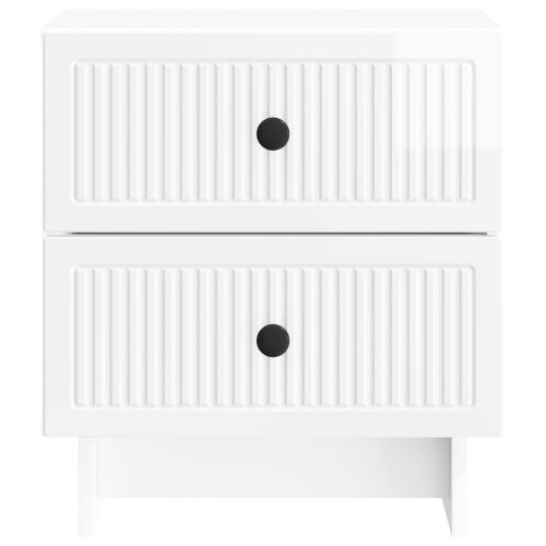 Нощен шкаф с чекмедже 2 pcs Бял гланц 43 x 34,5 x 47,5 см