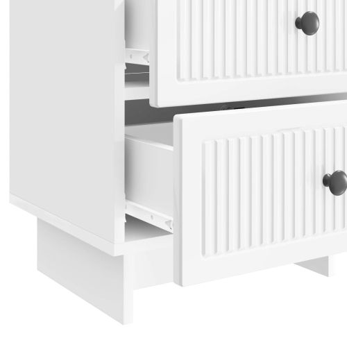 Нощен шкаф с чекмедже 2 pcs Бял гланц 43 x 34,5 x 47,5 см
