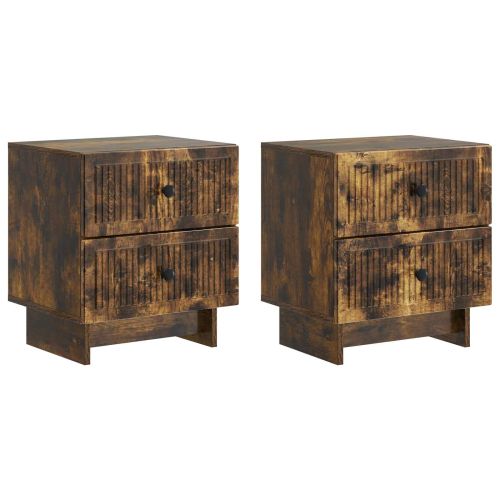 Нощен шкаф с чекмедже 2 pcs Опушен дъб 43 x 34,5 x 47,5 см
