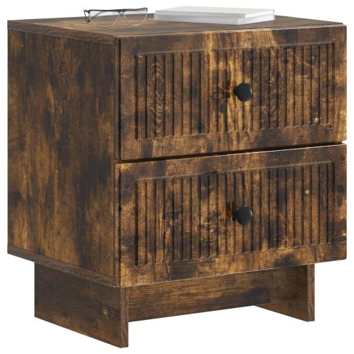 Нощен шкаф с чекмедже 2 pcs Опушен дъб 43 x 34,5 x 47,5 см