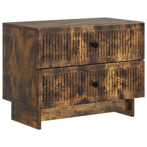 Нощен шкаф Опушен дъб 62 x 34,5 x 47,5 см Инженерна дървесина
