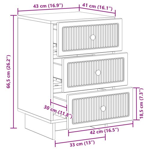 Нощен шкаф Бетонно сиво 43 x 41 x 66,5 см Инженерна дървесина