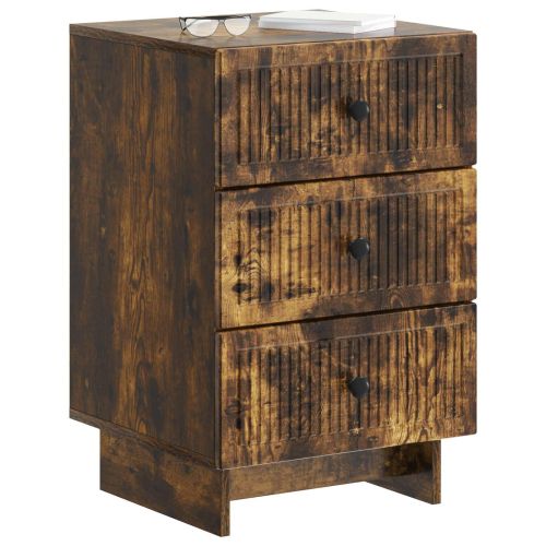 Нощен шкаф Опушен дъб 43 x 41 x 66,5 см Инженерна дървесина