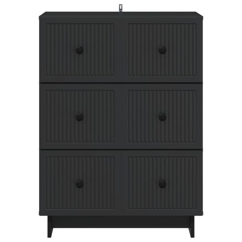 Чекмеджетен шкаф Черно 66 x 34,5 x 90 см Инженерна дървесина