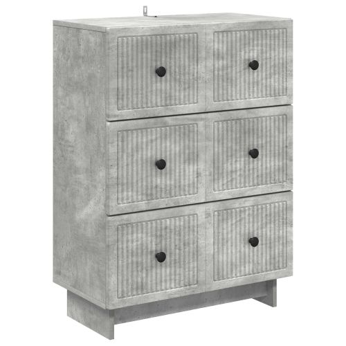Чекмеджетен шкаф Бетонно сиво 66 x 34,5 x 90 см