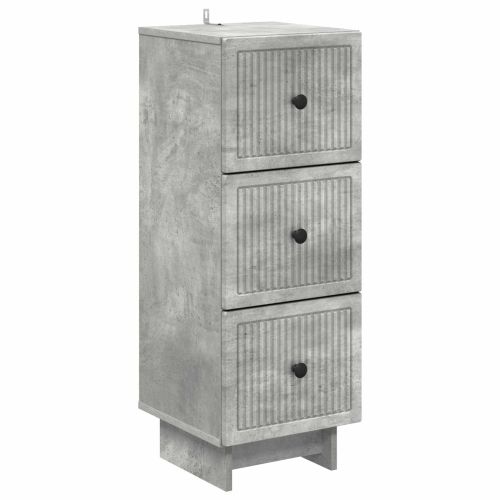 Чекмеджетен шкаф Бетонно сиво 33 x 34,5 x 90 см