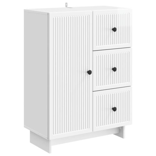 Служебен шкаф Бял гланц 66 x 34,5 x 90 см Инженерна дървесина