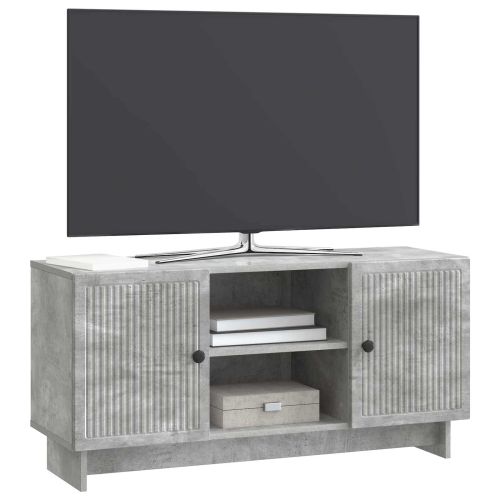 ТВ шкаф Циментено сиво 102 x 34,5 x 50 см Инженерно дърво