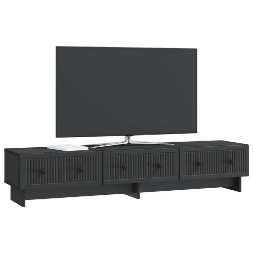 ТВ шкаф с чекмедже Черно 147 x 34,5 x 30 см Инженерна дървесина
