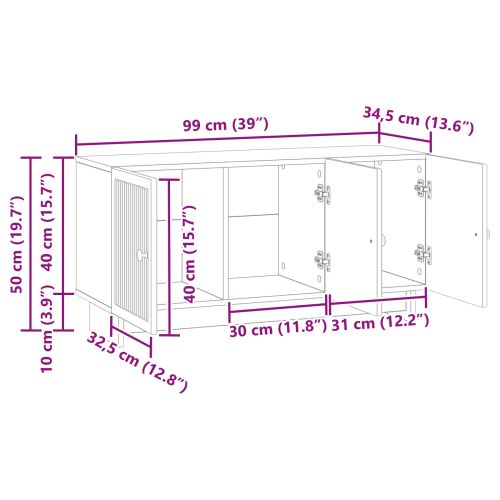 ТВ шкаф Дъб артизан 99 x 34,5 x 50 см Инженерна дървесина