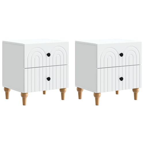 Нощен шкаф 2 pcs Бяло 43 x 34,5 x 48 см Инженерна дървесина