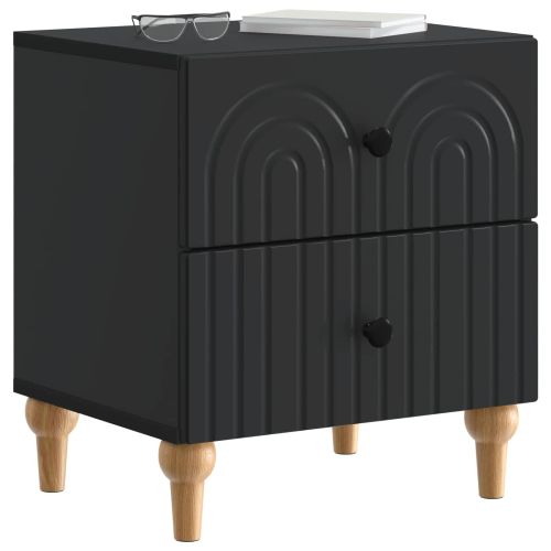 Нощен шкаф 2 pcs Черно 43 x 34,5 x 48 см Инженерна дървесина